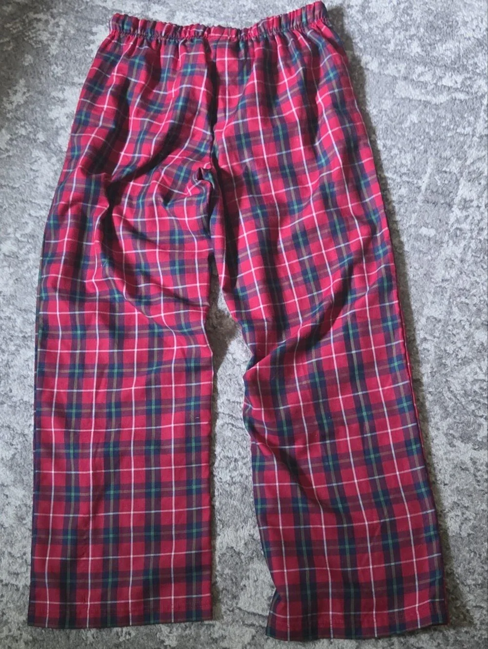 Disney Store Red Tartan Plaid Ruffle Pocket Pajama Pants L Glitter Drawstring